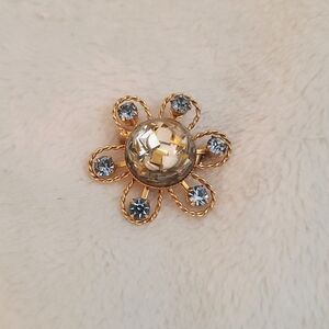 Coro Confetti Flower Signed Brooch